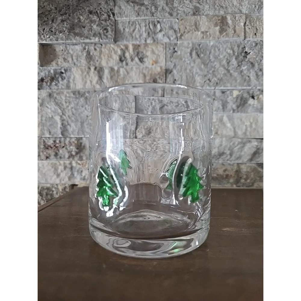Slant Collections Christmas Glasses Double Old Fashioned Icon Handblown Cocktail